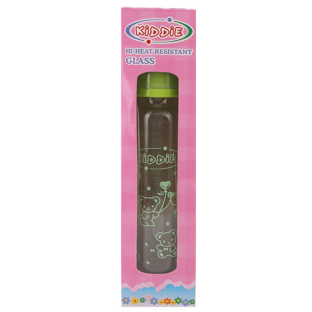 Kiddie Hi-Heat Resistant Glass Feeding Bottle 240ml/8oz - Green, Kids, Feeding Supplies, Chase Value, Chase Value