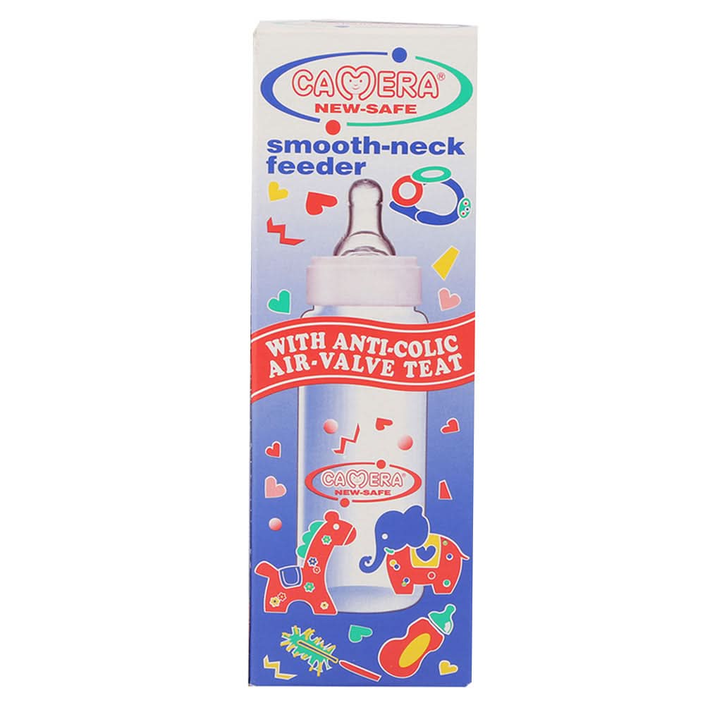 Camera Decorated Feeding Bottle 150ml/5oz - Blue, Kids, Feeding Supplies, Chase Value, Chase Value