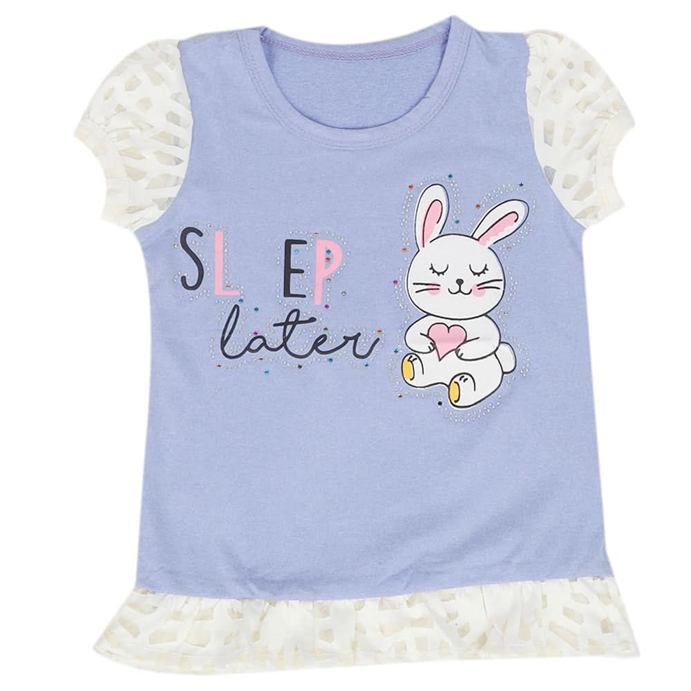 Girls Half Sleeves T-Shirt - Purple, Kids, Girls T-Shirts, Chase Value, Chase Value