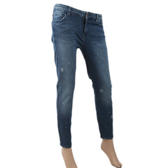 Women's Embroidered Denim Pant - Blue, Women, Pants & Tights, Chase Value, Chase Value