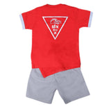 Boys Half Sleeves Suit 6B-02 - Red, Kids, Boys Sets And Suits, Chase Value, Chase Value
