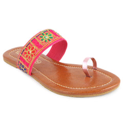 Women's Embroidery Slipper (SA-012) - Pink - test-store-for-chase-value