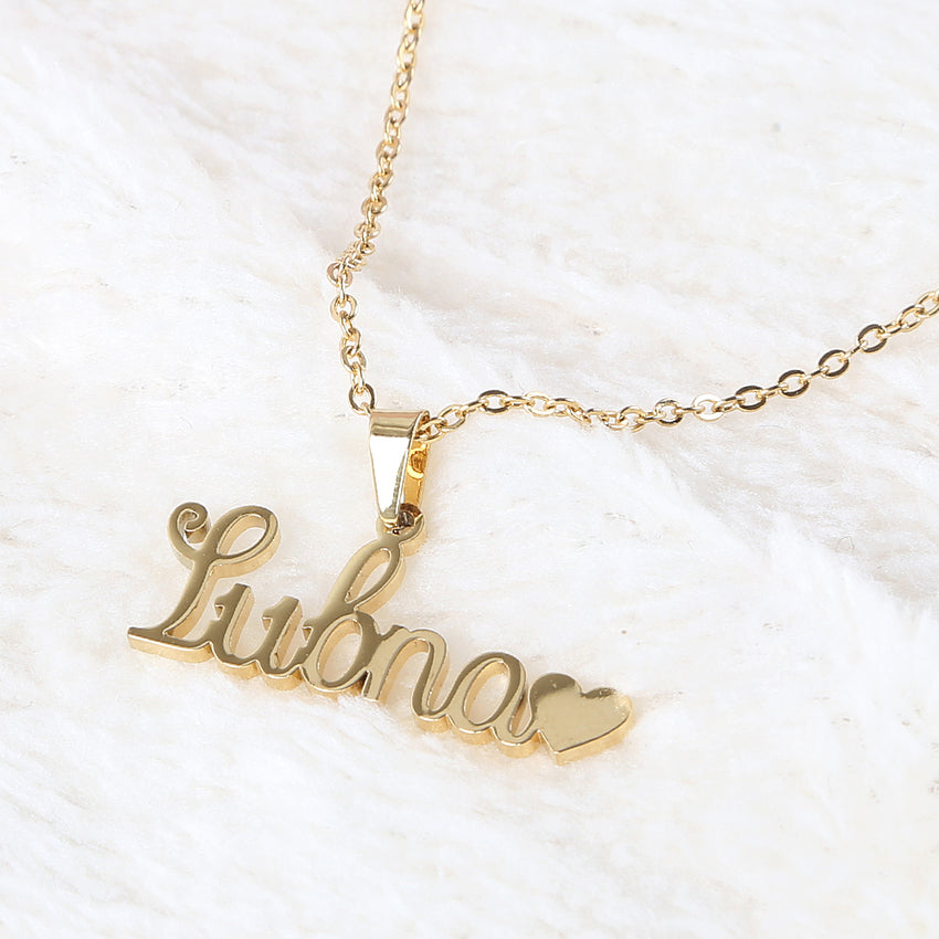 Name Locket Chain - Golden - (Lubna), Women, Chains & Lockets, Chase Value, Chase Value
