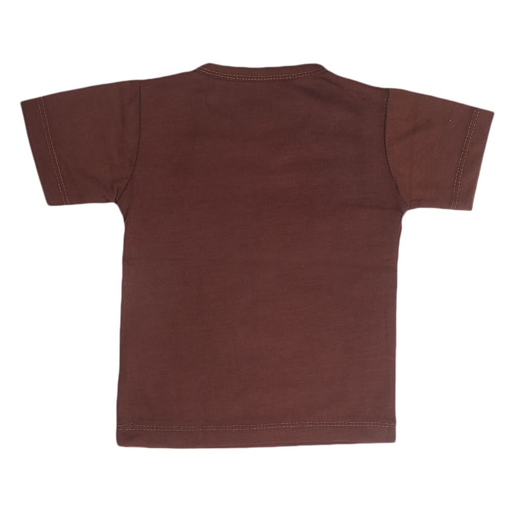 Boys Half Sleeves T-Shirt  - Brown, Kids, Boys T-Shirts, Chase Value, Chase Value