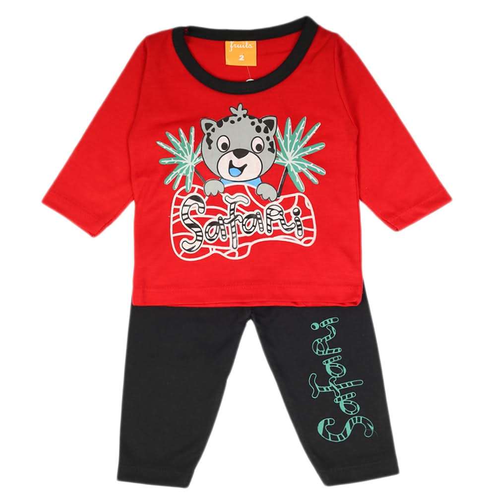 Newborn Boys Full Sleeves Suit - Red, Newborn Boys Sets & Suits, Chase Value, Chase Value