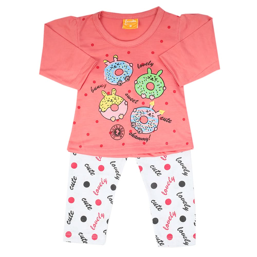 Newborn Girls Full Sleeves Suit - Dark Pink, Newborn Girls Sets & Suits, Chase Value, Chase Value