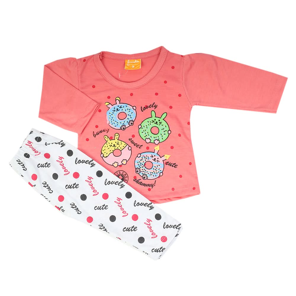 Newborn Girls Full Sleeves Suit - Dark Pink, Newborn Girls Sets & Suits, Chase Value, Chase Value