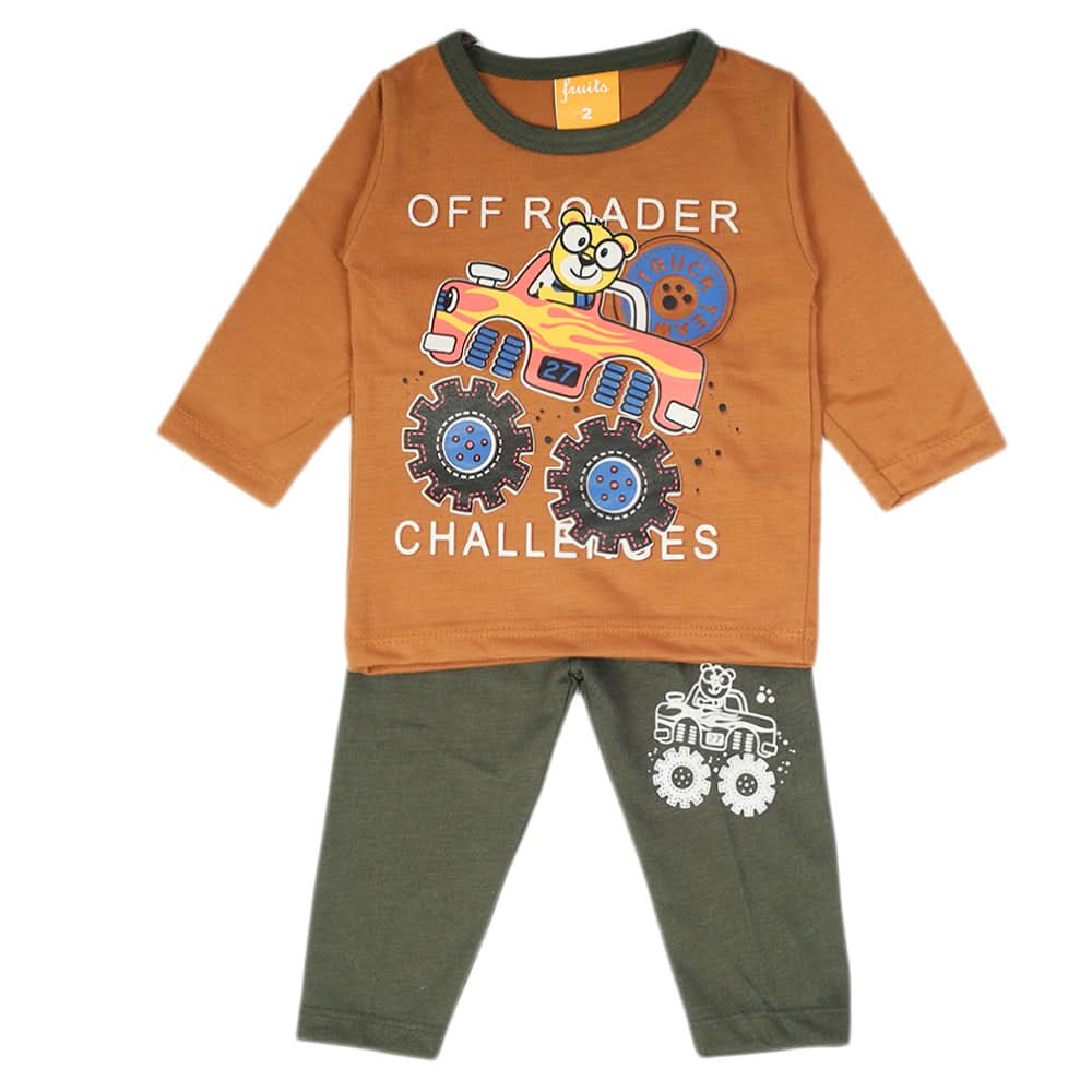 Newborn Boys Full Sleeves Suit - Brown, Newborn Boys Sets & Suits, Chase Value, Chase Value