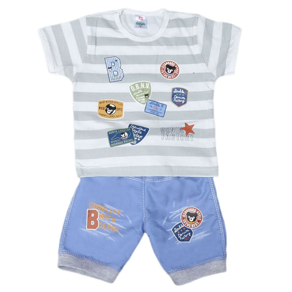 Boys Half Sleeves Suit 1805 - Grey, Kids, Boys Sets And Suits, Chase Value, Chase Value