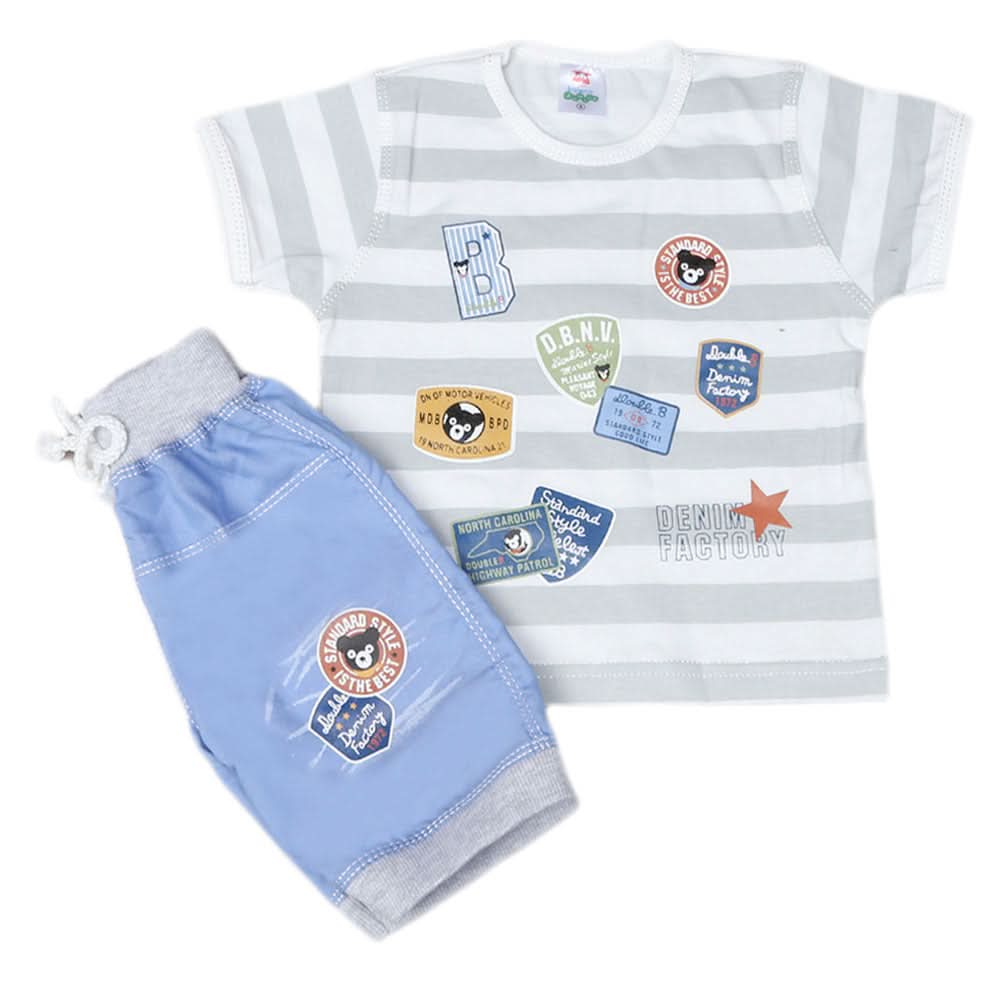 Boys Half Sleeves Suit 1805 - Grey, Kids, Boys Sets And Suits, Chase Value, Chase Value