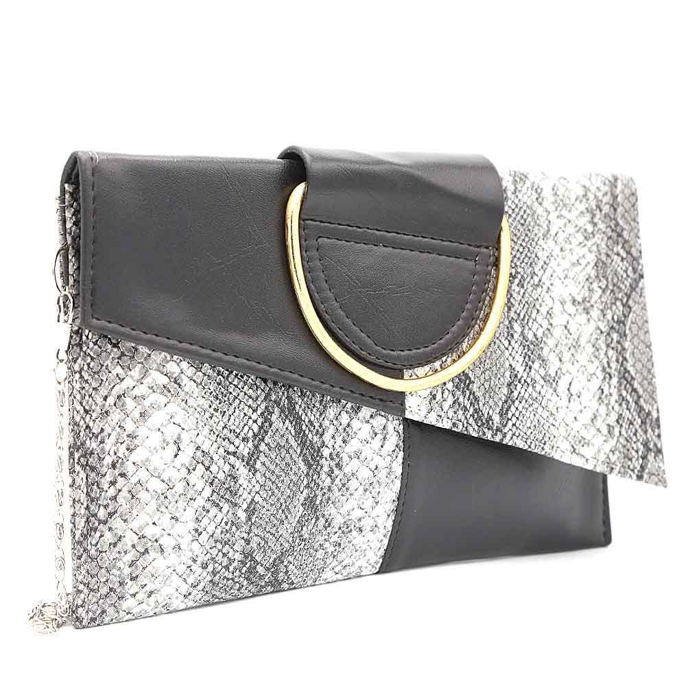 Women's Clutch K-2089 - Black-Grey, Women, Clutches, Chase Value, Chase Value