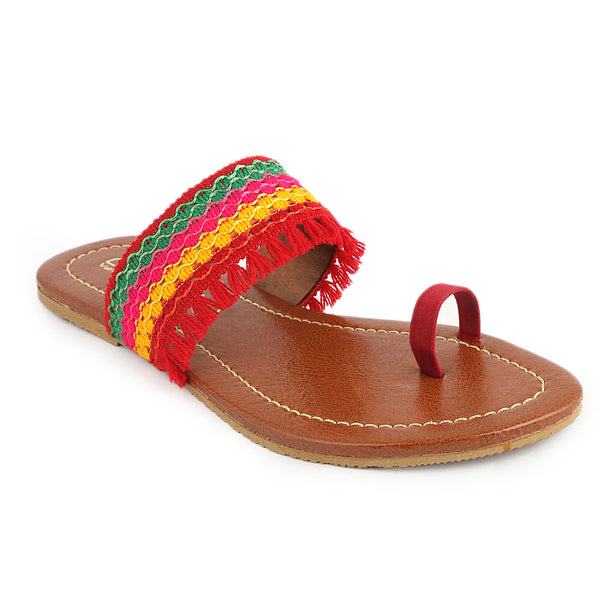 Women's Embroidery Slipper (SA-011) - Maroon - test-store-for-chase-value