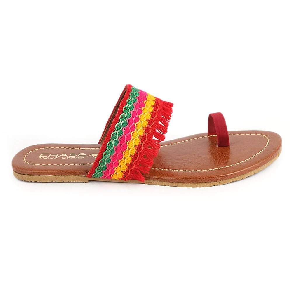 Women's Embroidery Slipper (SA-011) - Maroon - test-store-for-chase-value