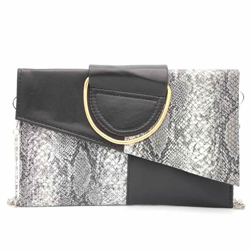 Women's Clutch K-2089 - Black-Grey, Women, Clutches, Chase Value, Chase Value