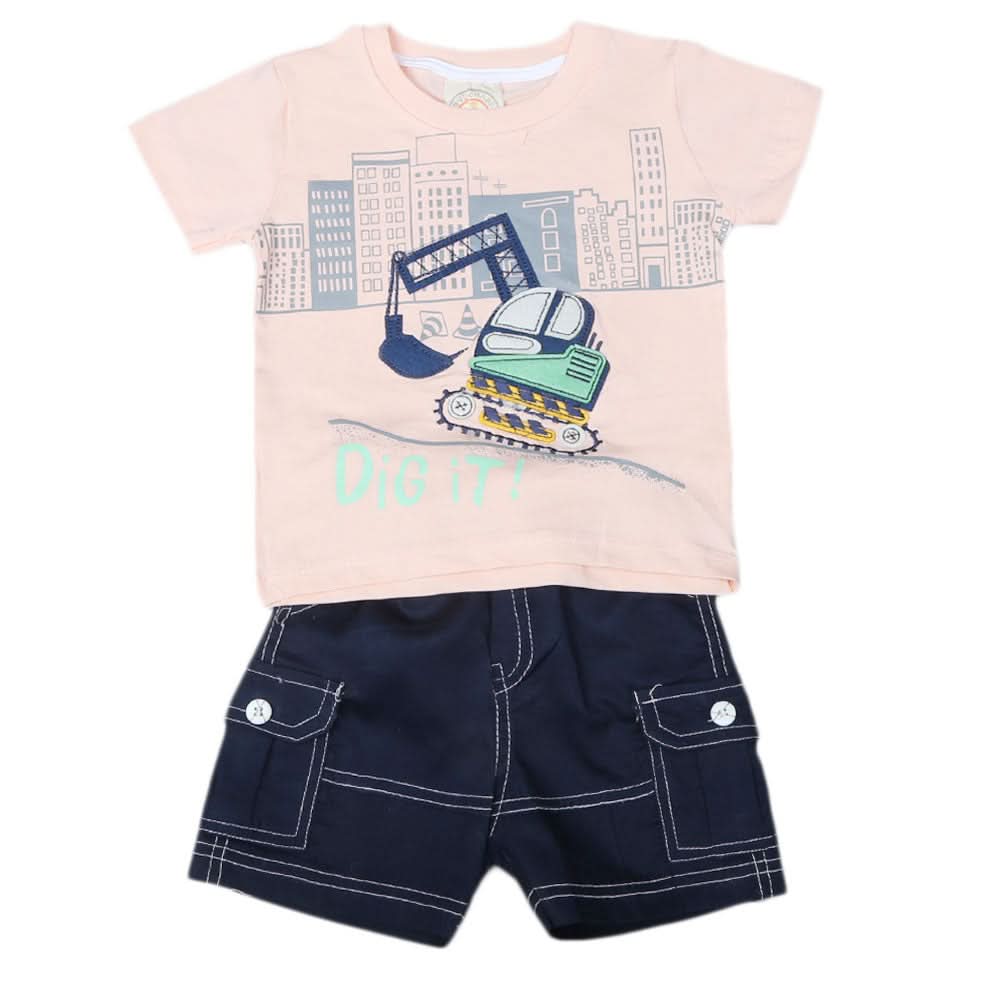 Newborn boys 2pcs Suit - Peach, Kids, NB Boys Sets And Suits, Chase Value, Chase Value