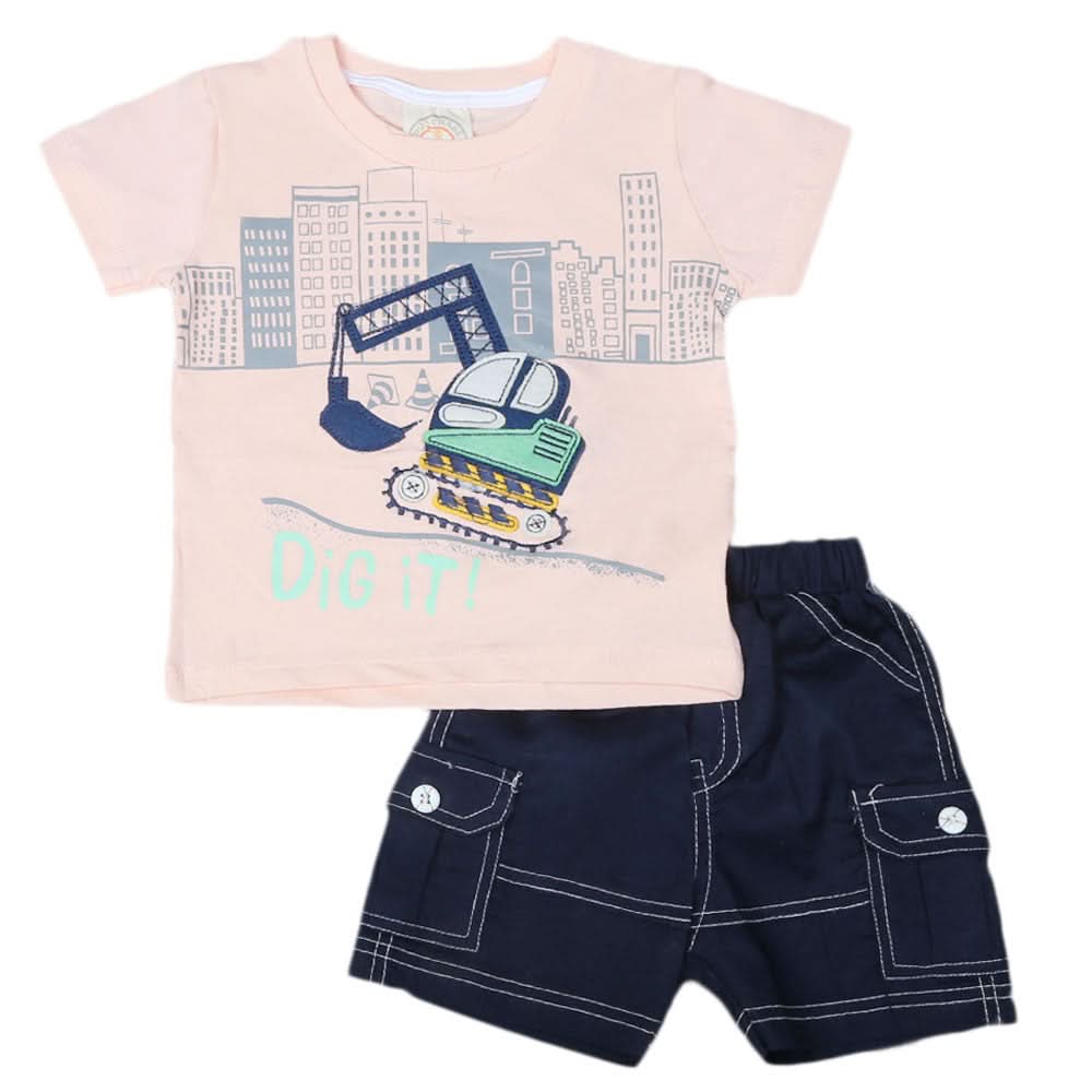 Newborn boys 2pcs Suit - Peach, Kids, NB Boys Sets And Suits, Chase Value, Chase Value
