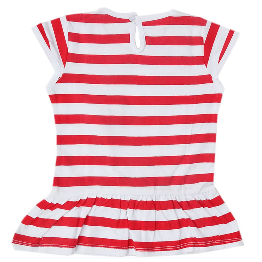 Girls Half Sleeves T-Shirt - Red, Kids, Girls T-Shirts, Chase Value, Chase Value