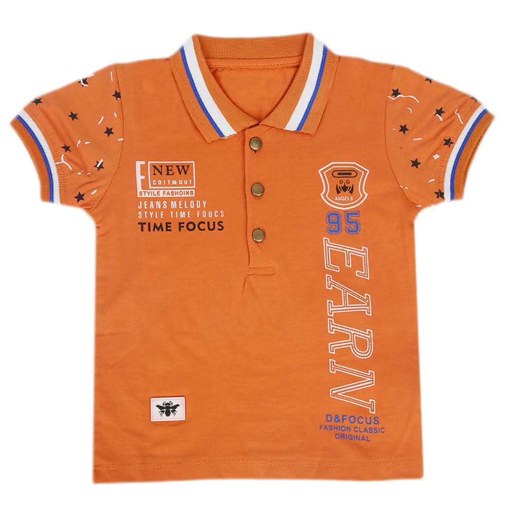 Boys Half Sleeves Polo T-Shirt - Rust, Kids, Boys T-Shirts, Chase Value, Chase Value