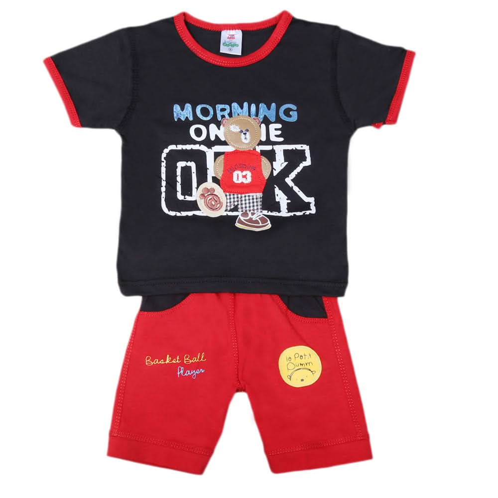 Boys Half Sleeves Suit 1810 - Black, Kids, Boys Sets And Suits, Chase Value, Chase Value