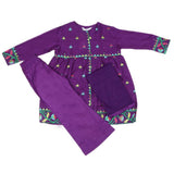 Girls Embroidered Cotton Suit 3 Pcs - Purple, Kids, Girls Sets And Suits, Chase Value, Chase Value
