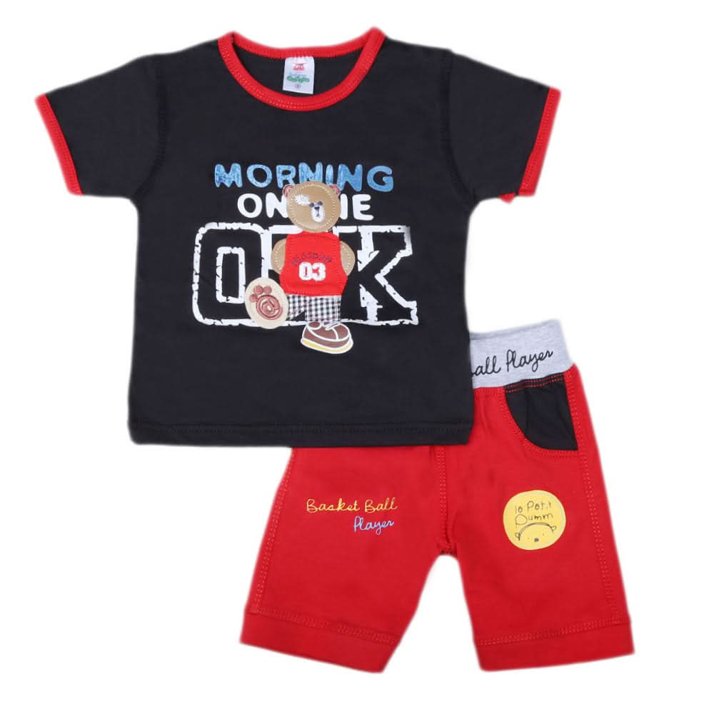 Boys Half Sleeves Suit 1810 - Black, Kids, Boys Sets And Suits, Chase Value, Chase Value