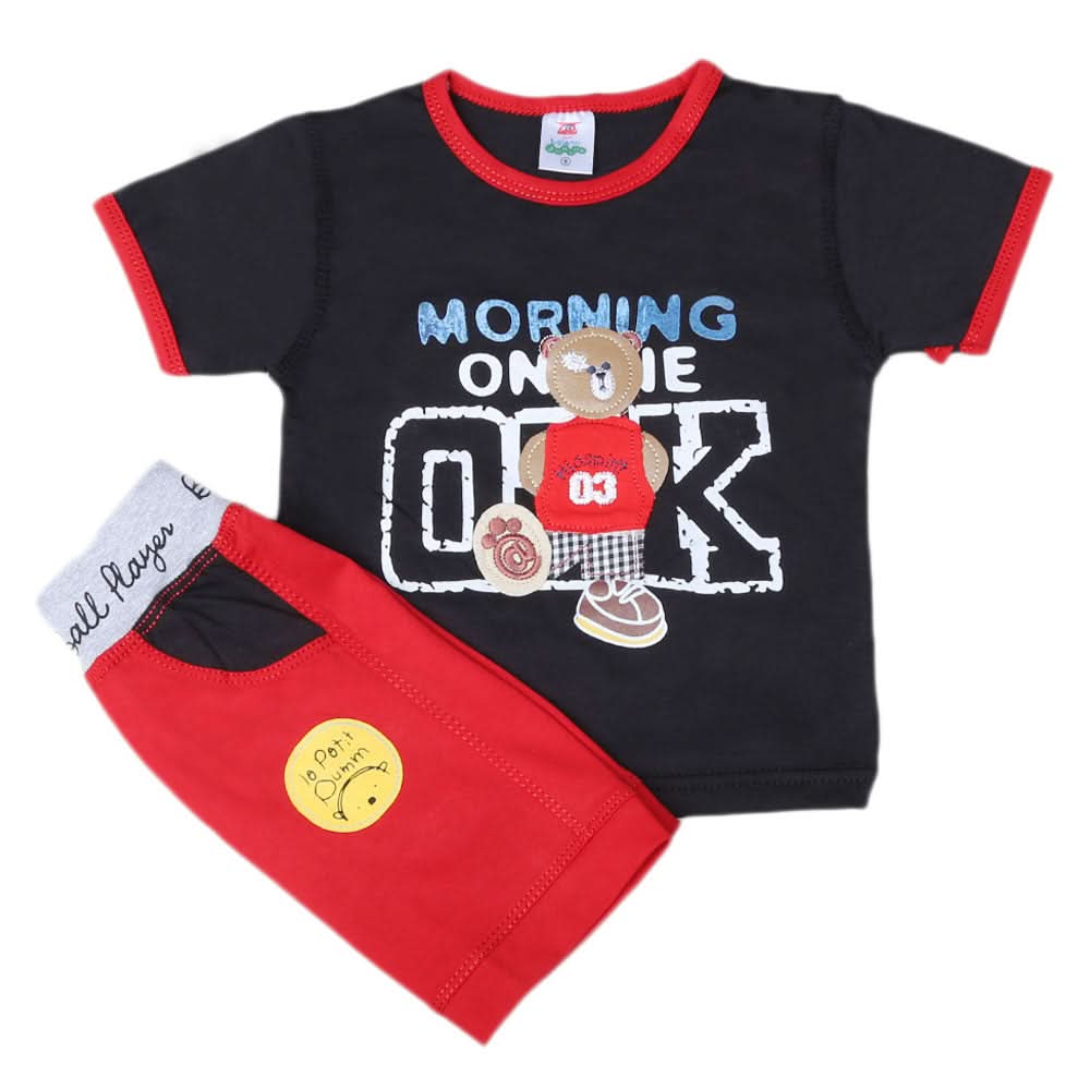 Boys Half Sleeves Suit 1810 - Black, Kids, Boys Sets And Suits, Chase Value, Chase Value