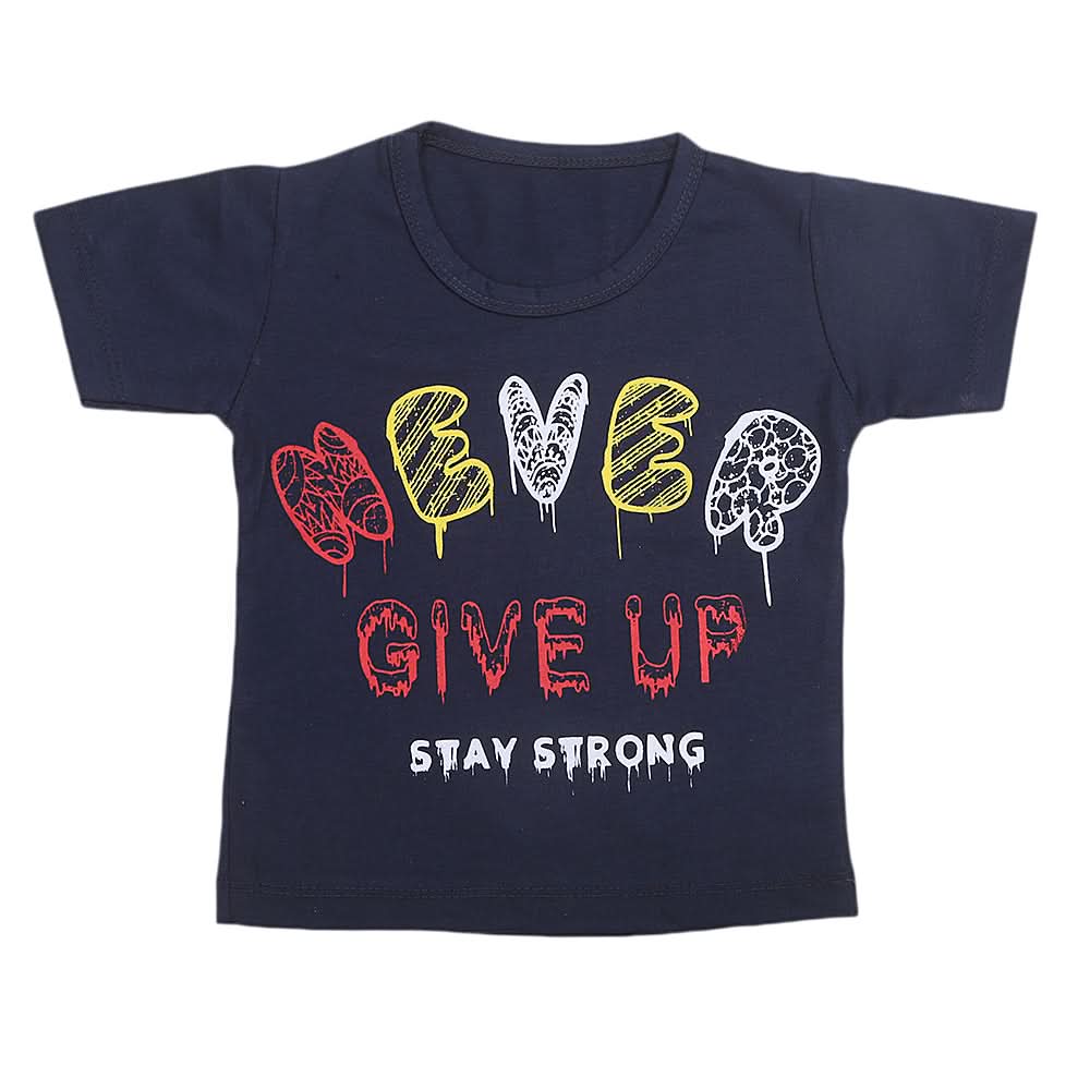 Boys Half Sleeves T-Shirt  - Navy Blue, Kids, Boys T-Shirts, Chase Value, Chase Value