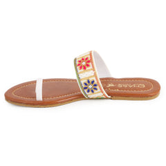 Women's Embroidery Slipper (SA-012) - White - test-store-for-chase-value