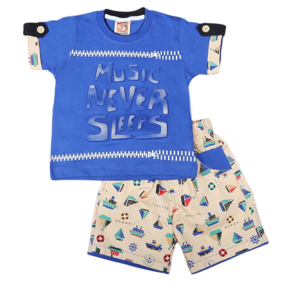 Boys Half Sleeves Suit 6B - 41 - Blue, Kids, Boys Sets And Suits, Chase Value, Chase Value