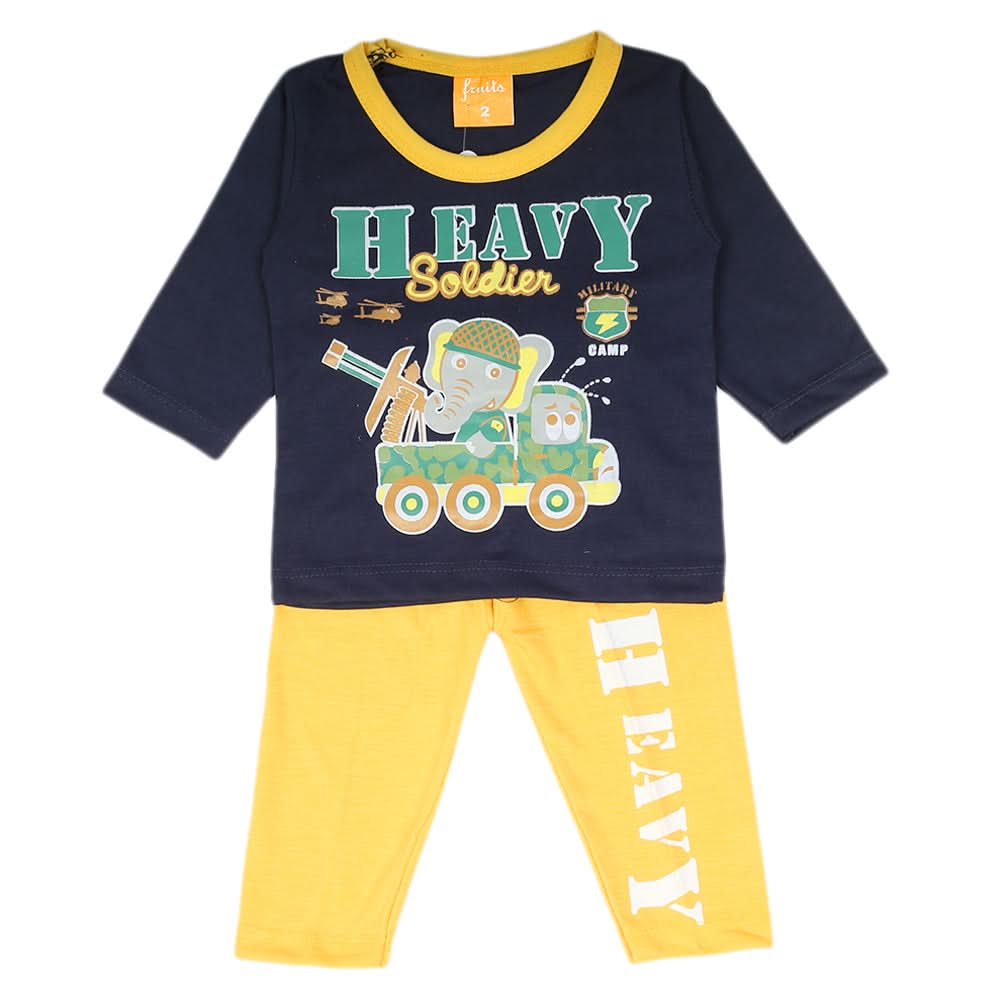 Newborn Boys Full Sleeves Suit - Navy Blue, Newborn Boys Sets & Suits, Chase Value, Chase Value