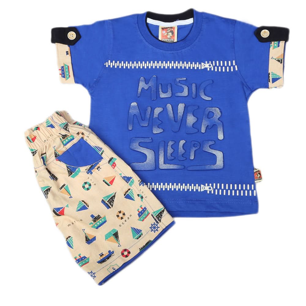 Boys Half Sleeves Suit 6B - 41 - Blue, Kids, Boys Sets And Suits, Chase Value, Chase Value