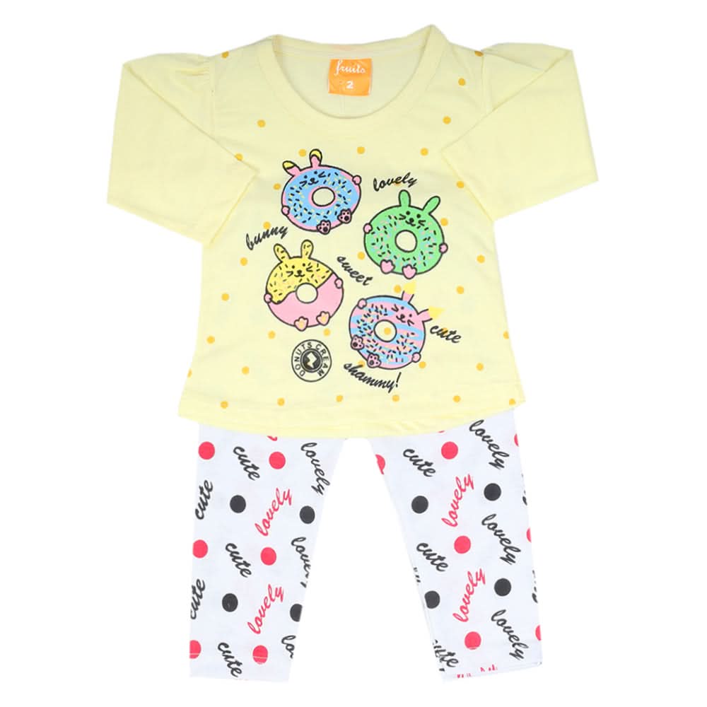 Newborn Girls Full Sleeves Suit - Lemon, Newborn Girls Sets & Suits, Chase Value, Chase Value