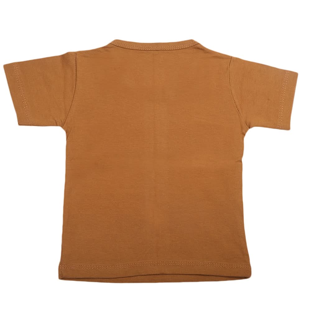 Boys Half Sleeves T-Shirt  - Brown, Kids, Boys T-Shirts, Chase Value, Chase Value