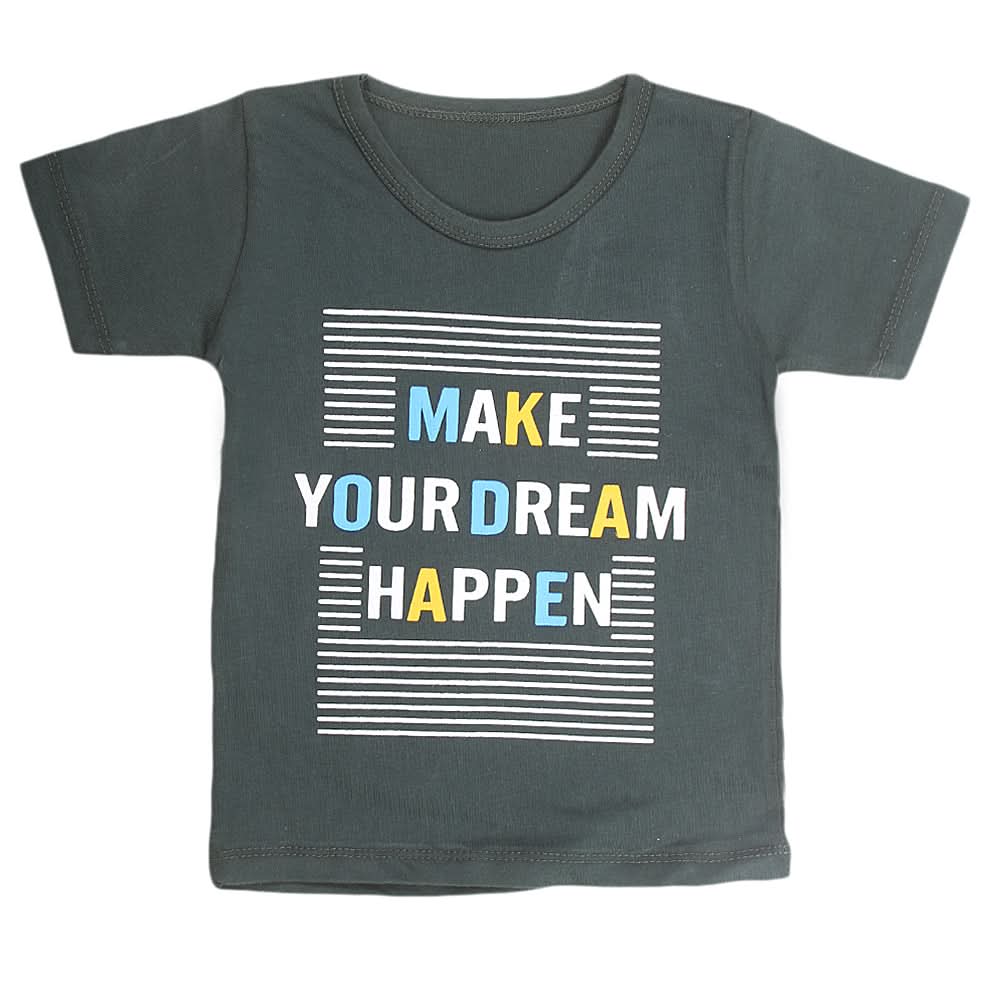 Boys Half Sleeves T-Shirt  - Green, Kids, Boys T-Shirts, Chase Value, Chase Value
