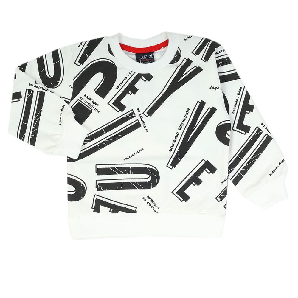 Boys Sweat Shirt - White, Boys Hoodies & Sweat Shirts, Chase Value, Chase Value