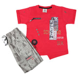 Boys Half Sleeves Suit 6B-43 - Red, Kids, Boys Sets And Suits, Chase Value, Chase Value