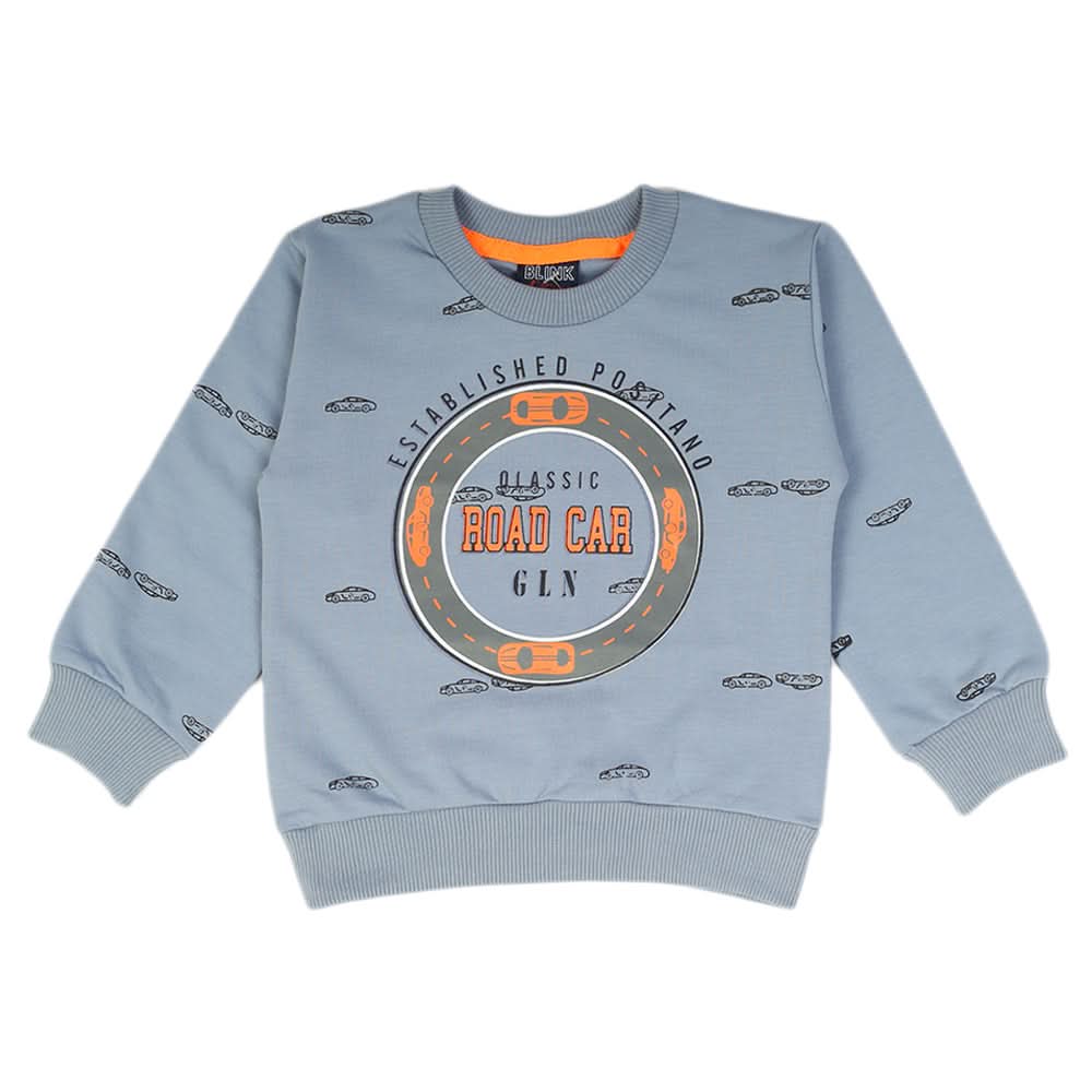 Boys Terry Sweat Shirt - Steel Blue, Boys Hoodies & Sweat Shirts, Chase Value, Chase Value