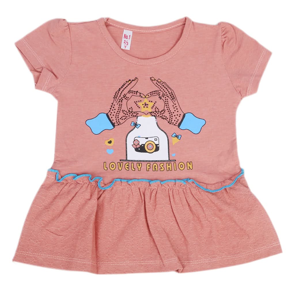 Girls Half Sleeves T-Shirt - T-Pink, Kids, Girls T-Shirts, Chase Value, Chase Value
