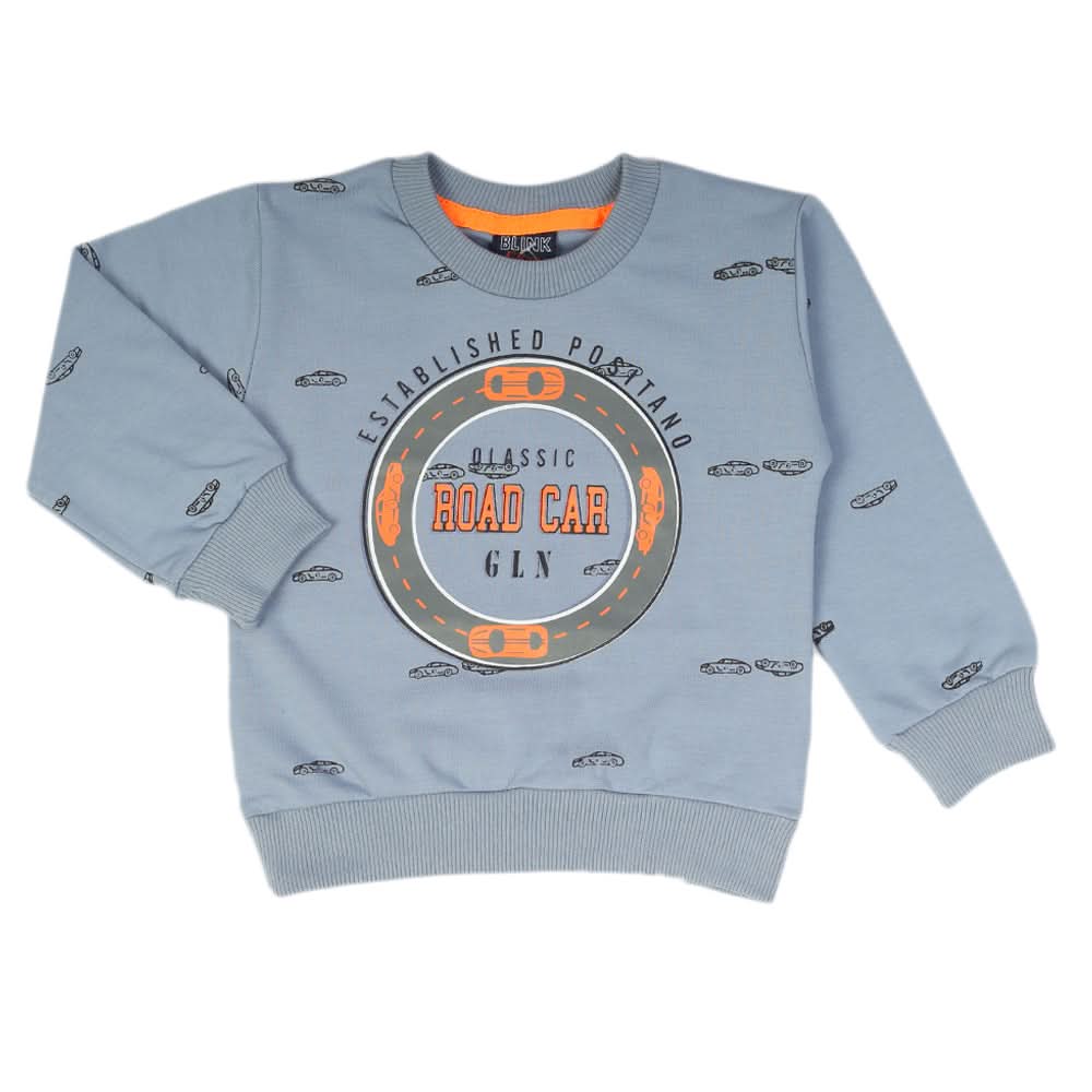 Boys Terry Sweat Shirt - Steel Blue, Boys Hoodies & Sweat Shirts, Chase Value, Chase Value