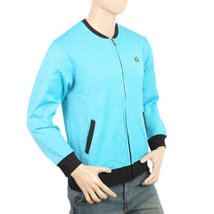 Men's Fleece Zip Jacket - Sky Blue, Men, Jackets and Hoodies, Chase Value, Chase Value