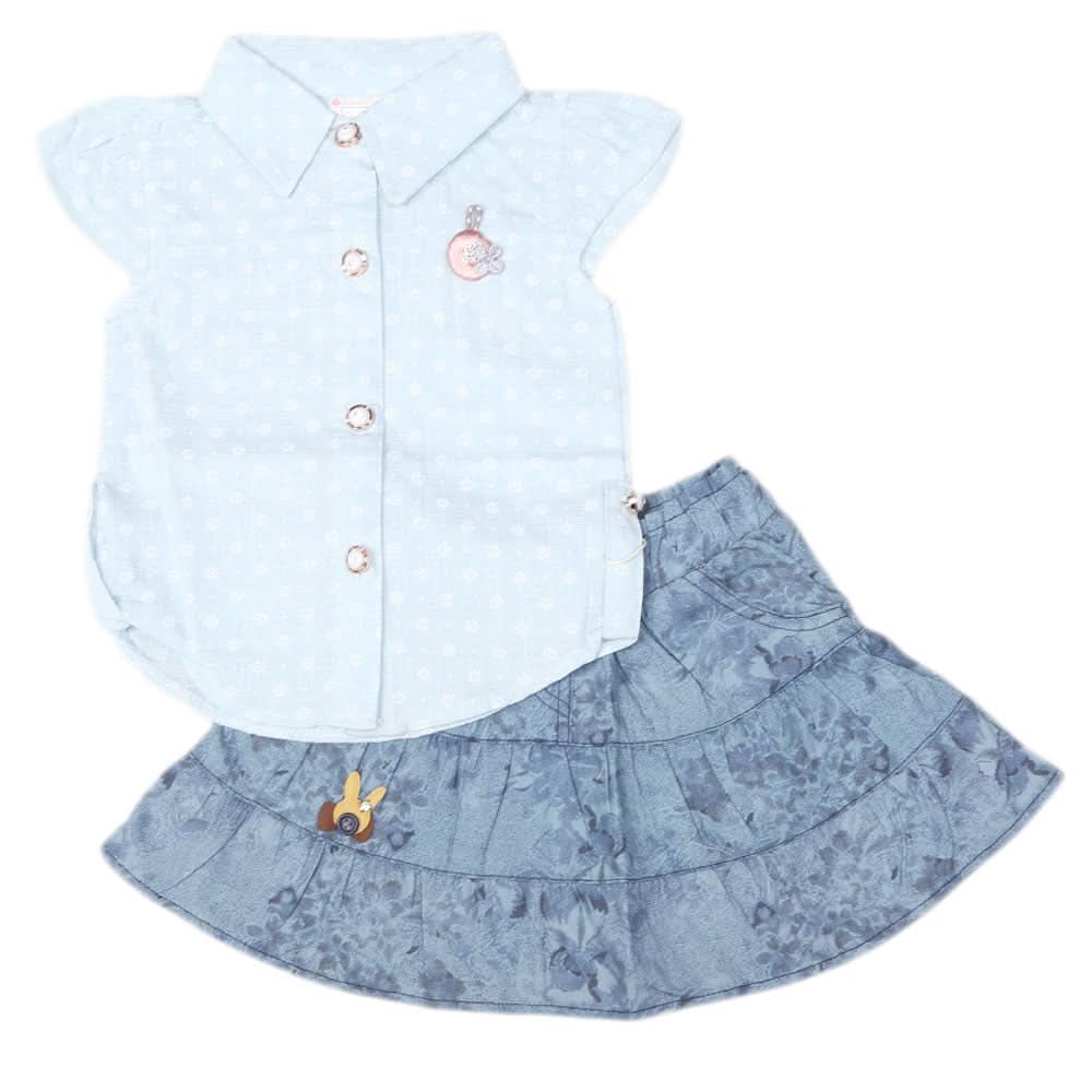 Newborn Girls 2pcs Suit - L-blue, Kids, NB Girls Sets And Suits, Chase Value, Chase Value