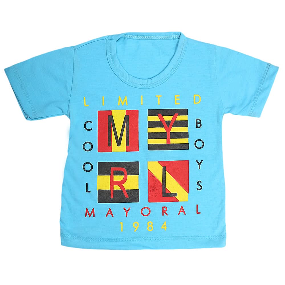 Boys Half Sleeves T-Shirt  - Steel-Blue, Kids, Boys T-Shirts, Chase Value, Chase Value