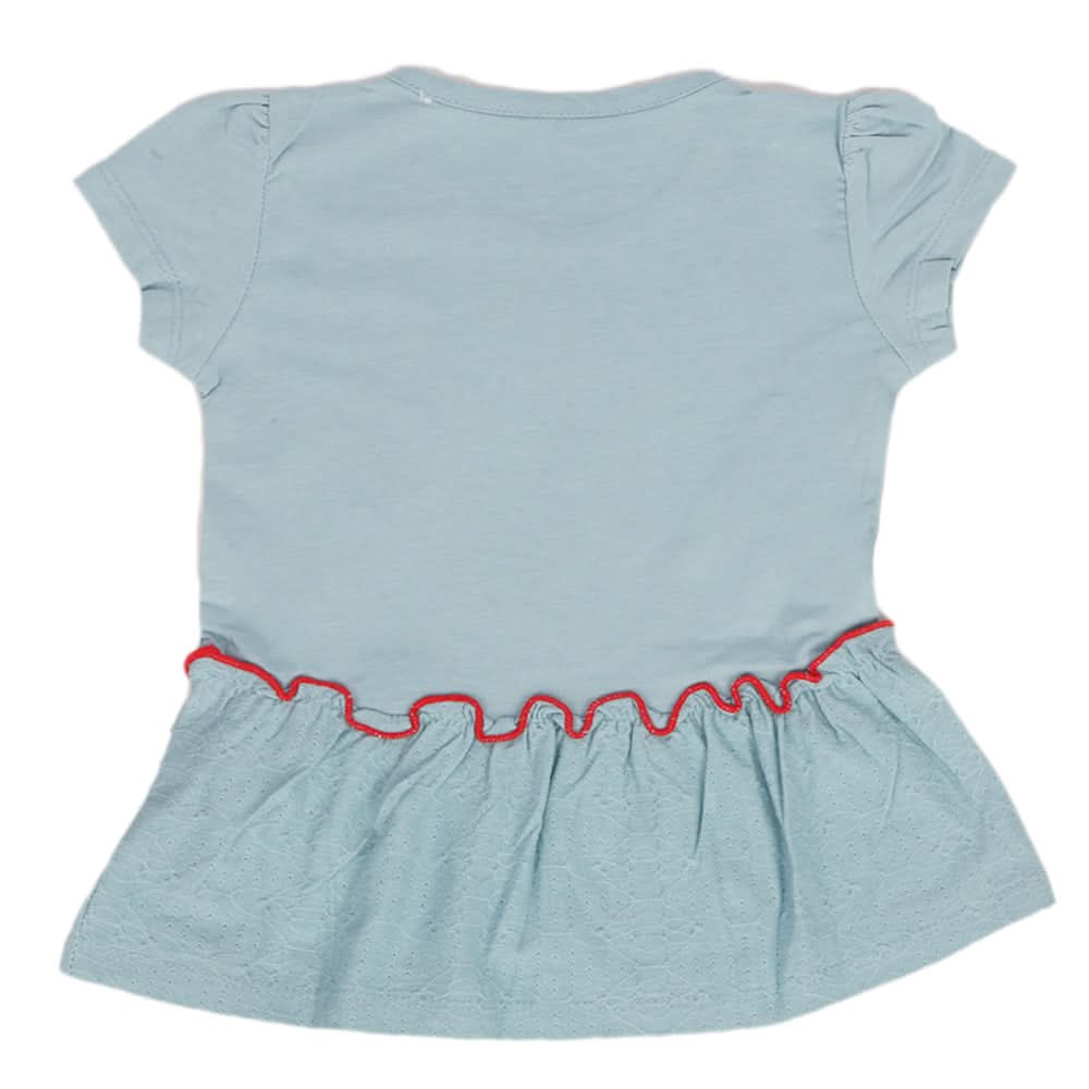 Girls Half Sleeves T-Shirt - Steel Blue, Kids, Girls T-Shirts, Chase Value, Chase Value