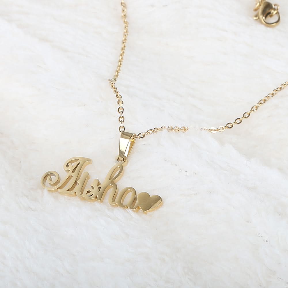 Name Locket Chain - Golden - (Aisha), Women, Chains & Lockets, Chase Value, Chase Value