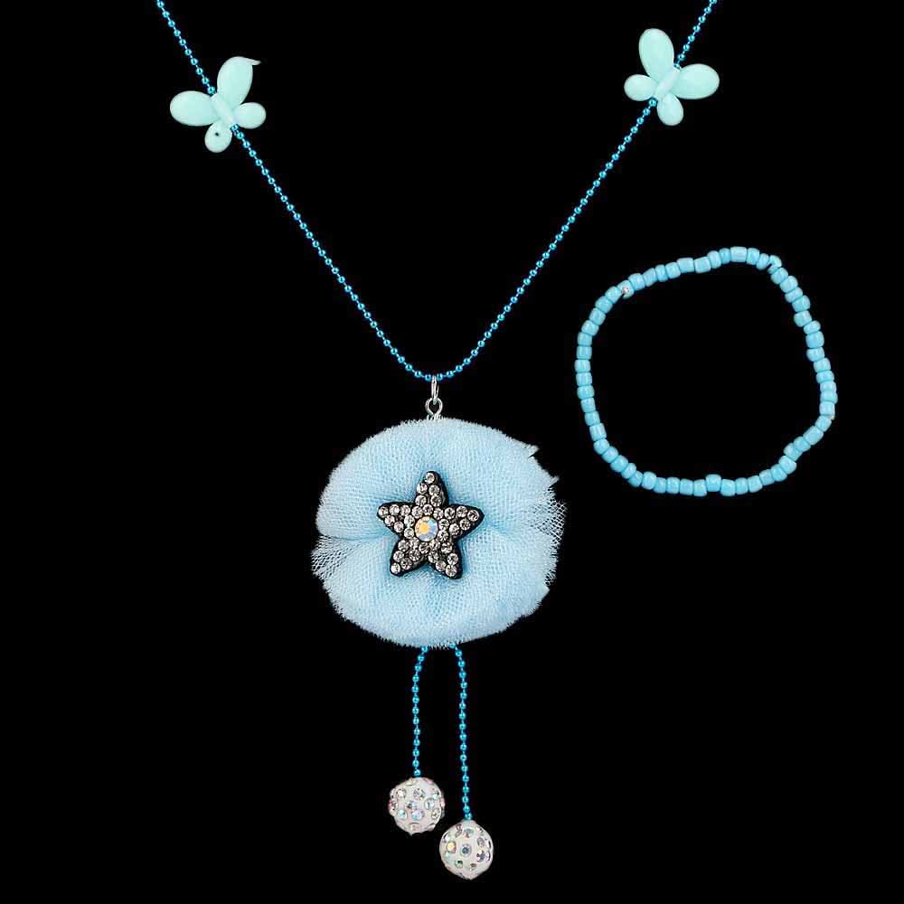 Girls Locket & Bracelet Set - Blue, Kids, Jewellery Sets, Chase Value, Chase Value