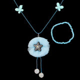 Girls Locket & Bracelet Set - Blue, Kids, Jewellery Sets, Chase Value, Chase Value