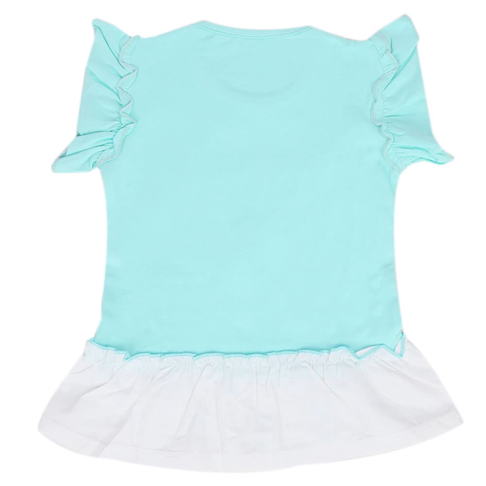 Girls Half Sleeves T-Shirt - Sea Green, Kids, Girls T-Shirts, Chase Value, Chase Value