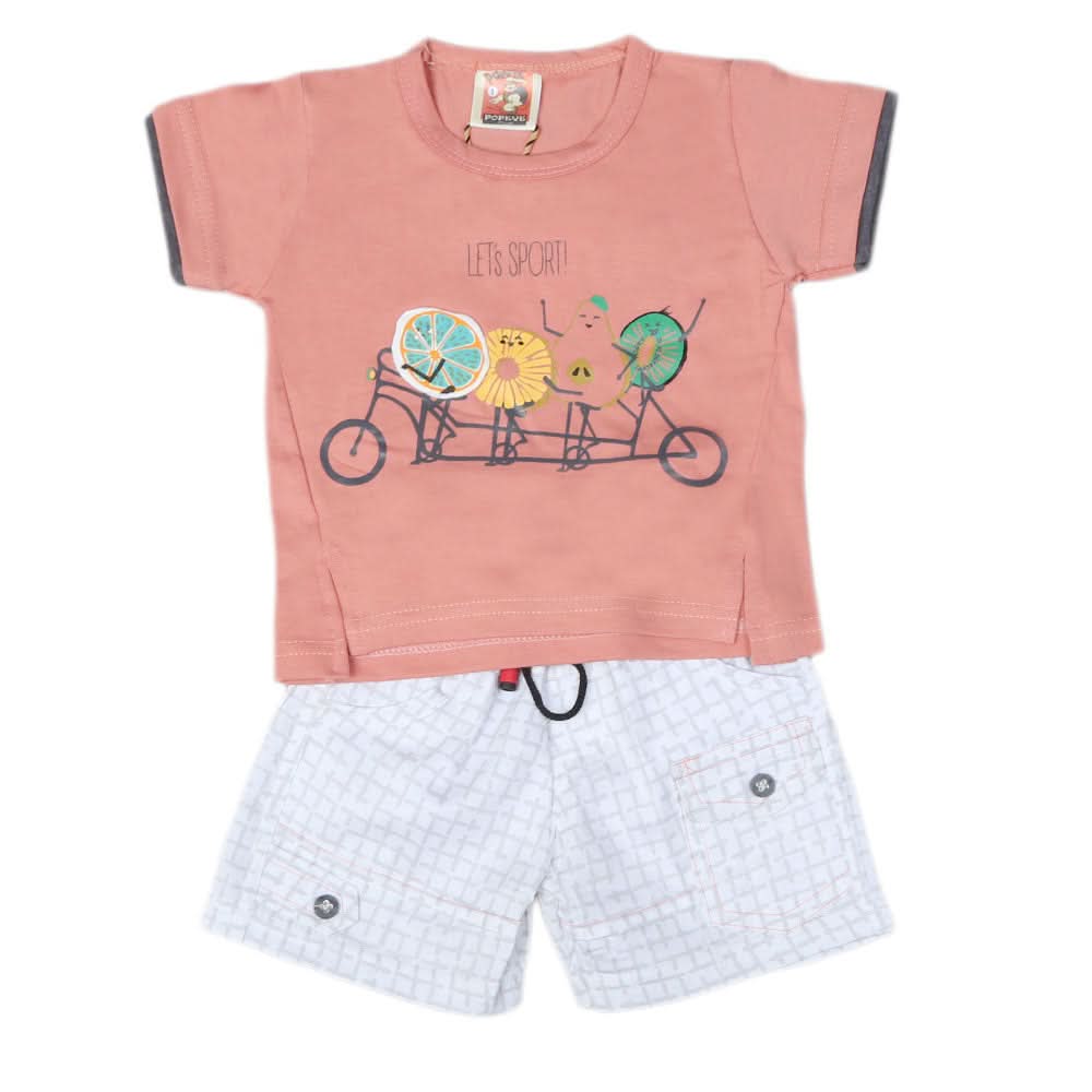 Newborn boys 2pcs Suit - Peach, Kids, NB Boys Sets And Suits, Chase Value, Chase Value