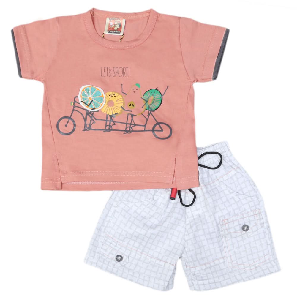 Newborn boys 2pcs Suit - Peach, Kids, NB Boys Sets And Suits, Chase Value, Chase Value