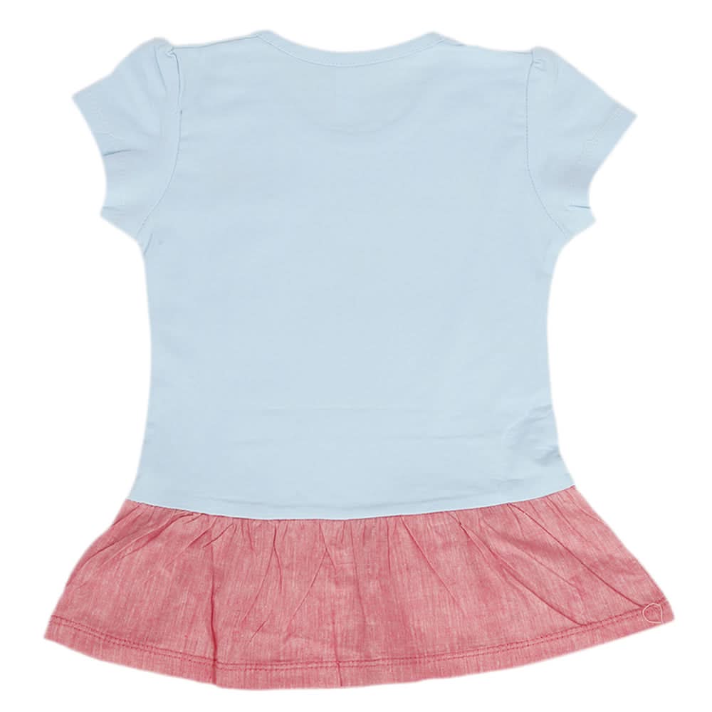 Girls Half Sleeves T-Shirt - Blue, Kids, Girls T-Shirts, Chase Value, Chase Value